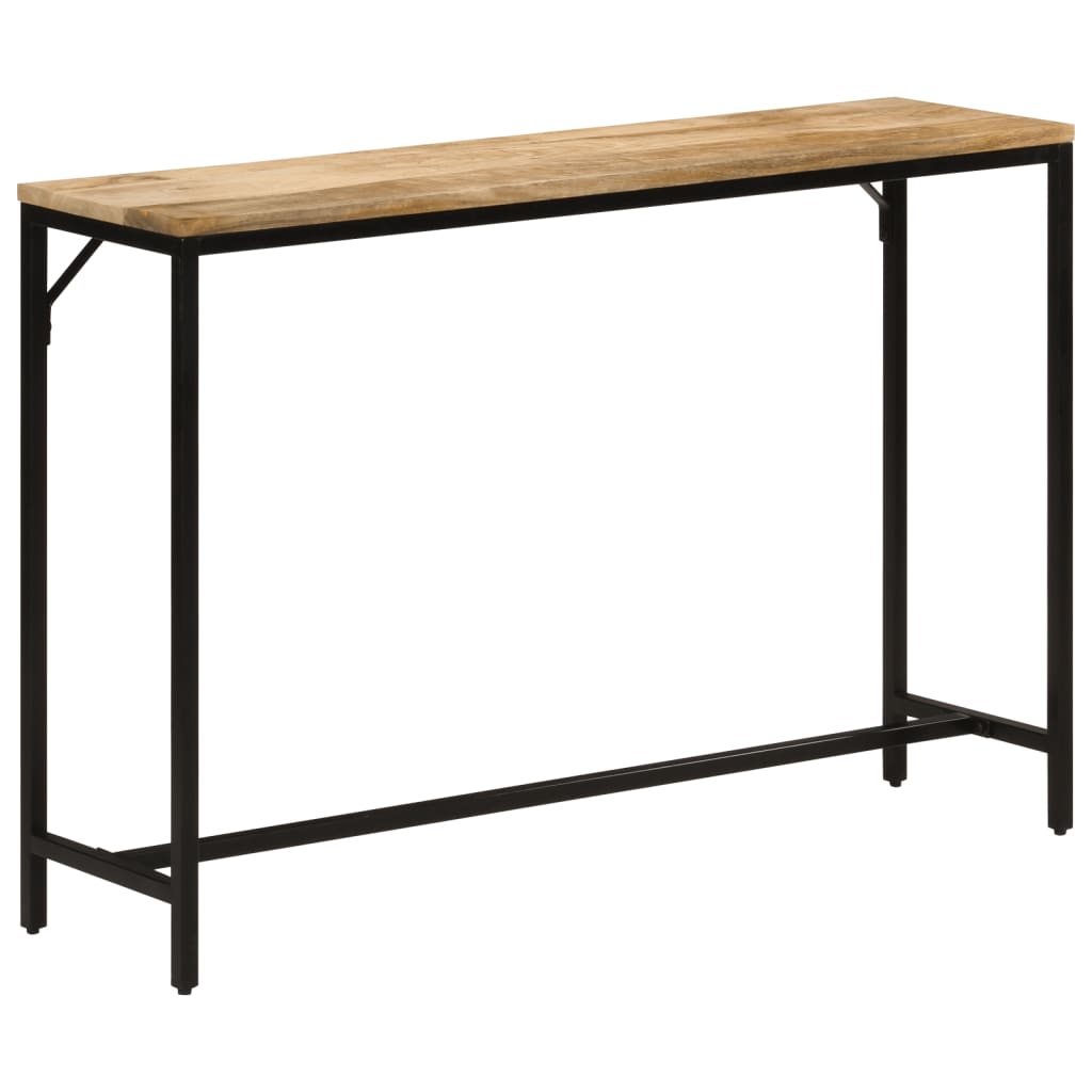 Console Table 110X30X75 Cm Solid Rough Mango Wood And Iron