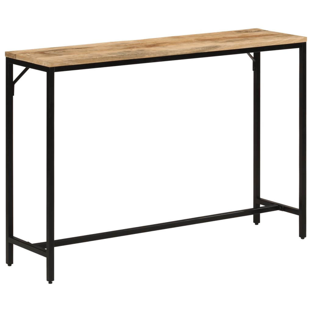 Console Table 110X30X75 Cm Solid Rough Mango Wood And Iron