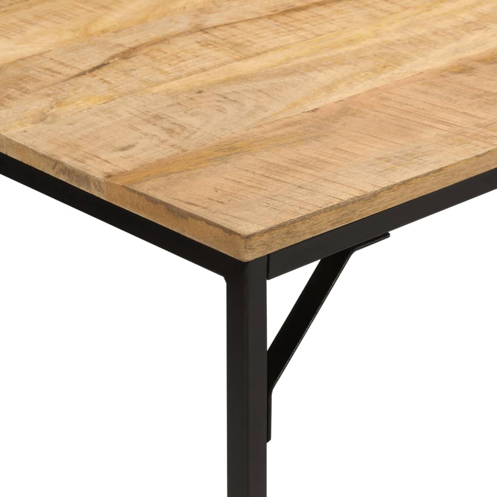 Dining Table 110X55X75 Cm Solid Rough Mango Wood And Iron