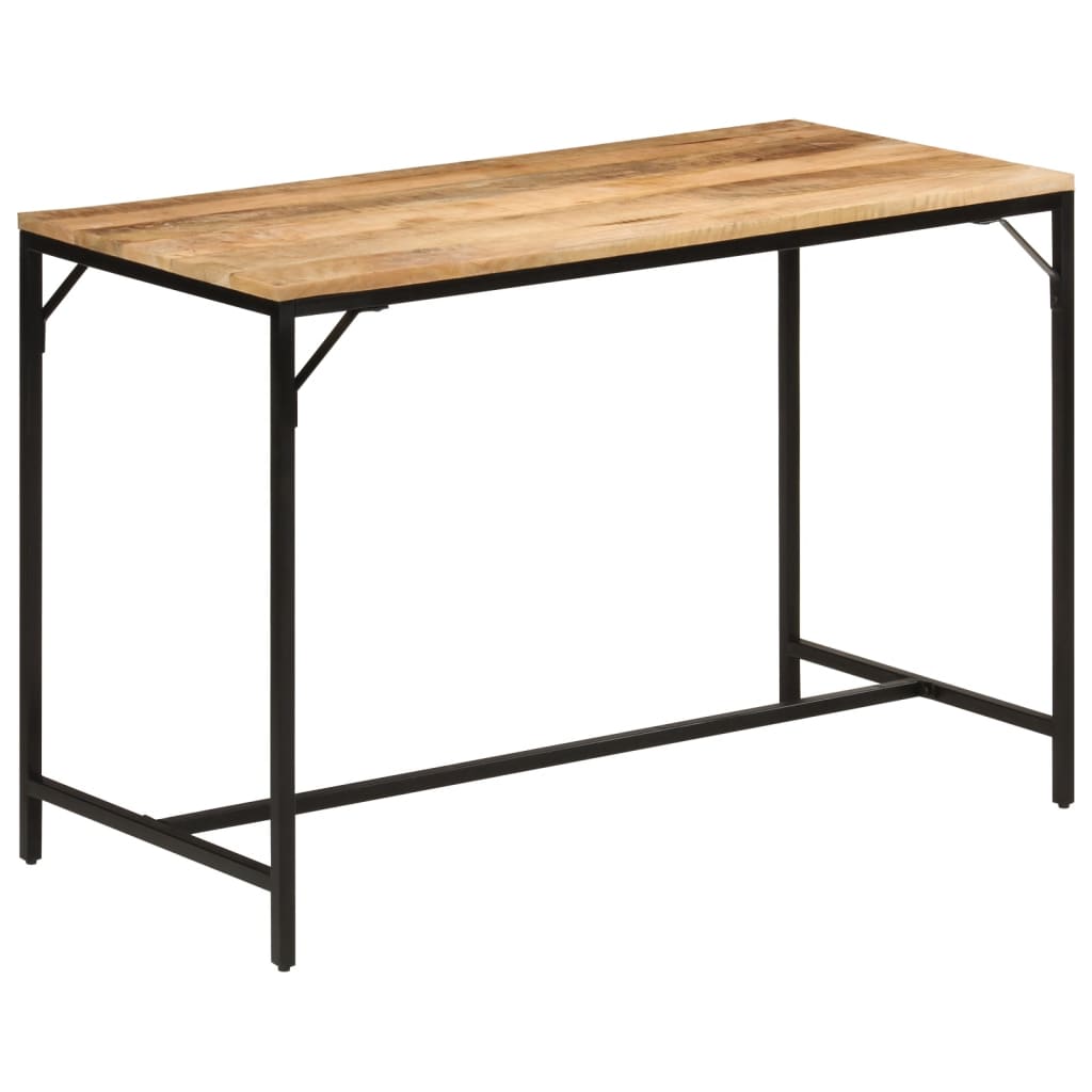 Dining Table 110X55X75 Cm Solid Rough Mango Wood And Iron