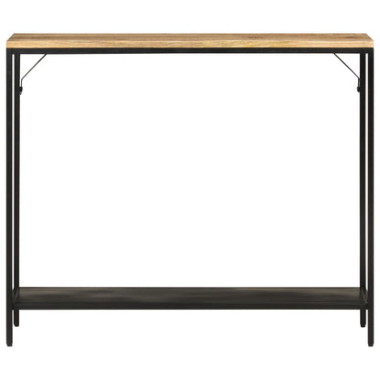 Console Table 90X30X75 Cm Solid Rough Mango Wood And Iron