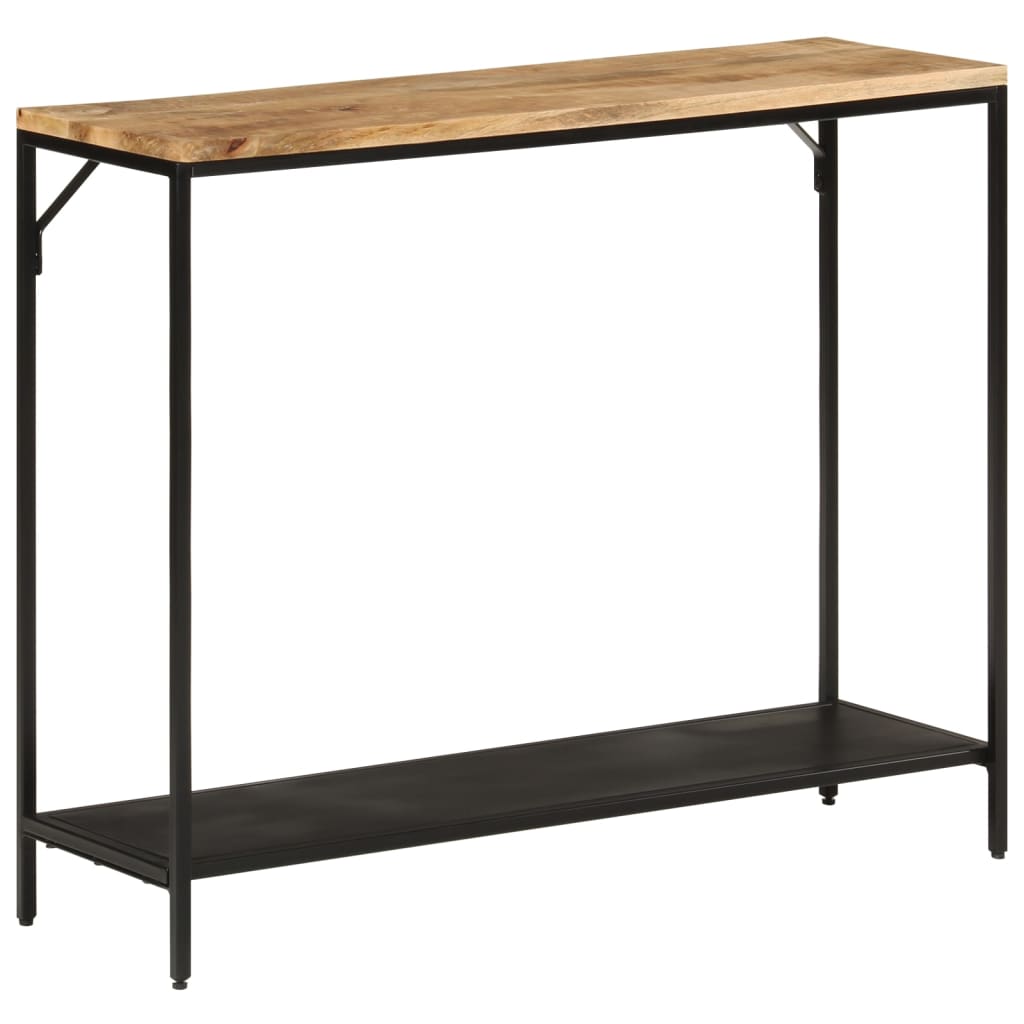 Console Table 90X30X75 Cm Solid Rough Mango Wood And Iron