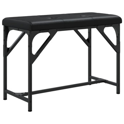 Dining Bench Black 62X32X45 Cm Steel And Faux Leather