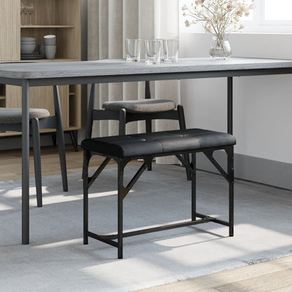 Dining Bench Black 62X32X45 Cm Steel And Faux Leather