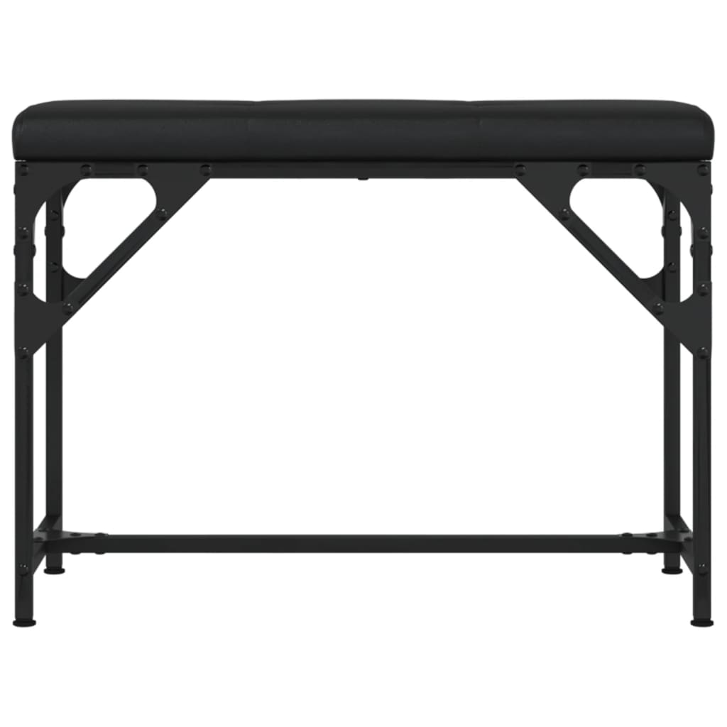 Dining Bench Black 62X32X45 Cm Steel And Faux Leather