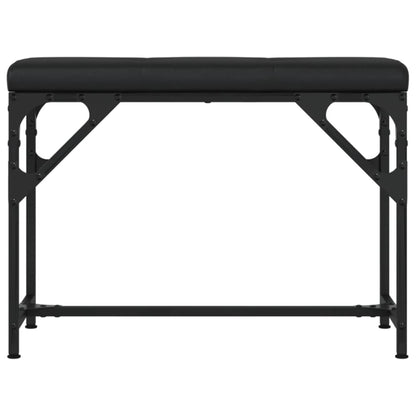 Dining Bench Black 62X32X45 Cm Steel And Faux Leather