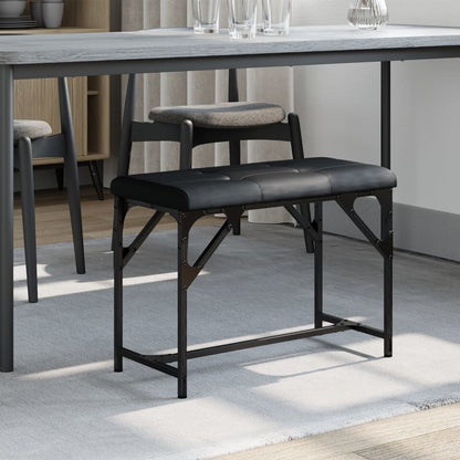 Dining Bench Black 62X32X45 Cm Steel And Faux Leather