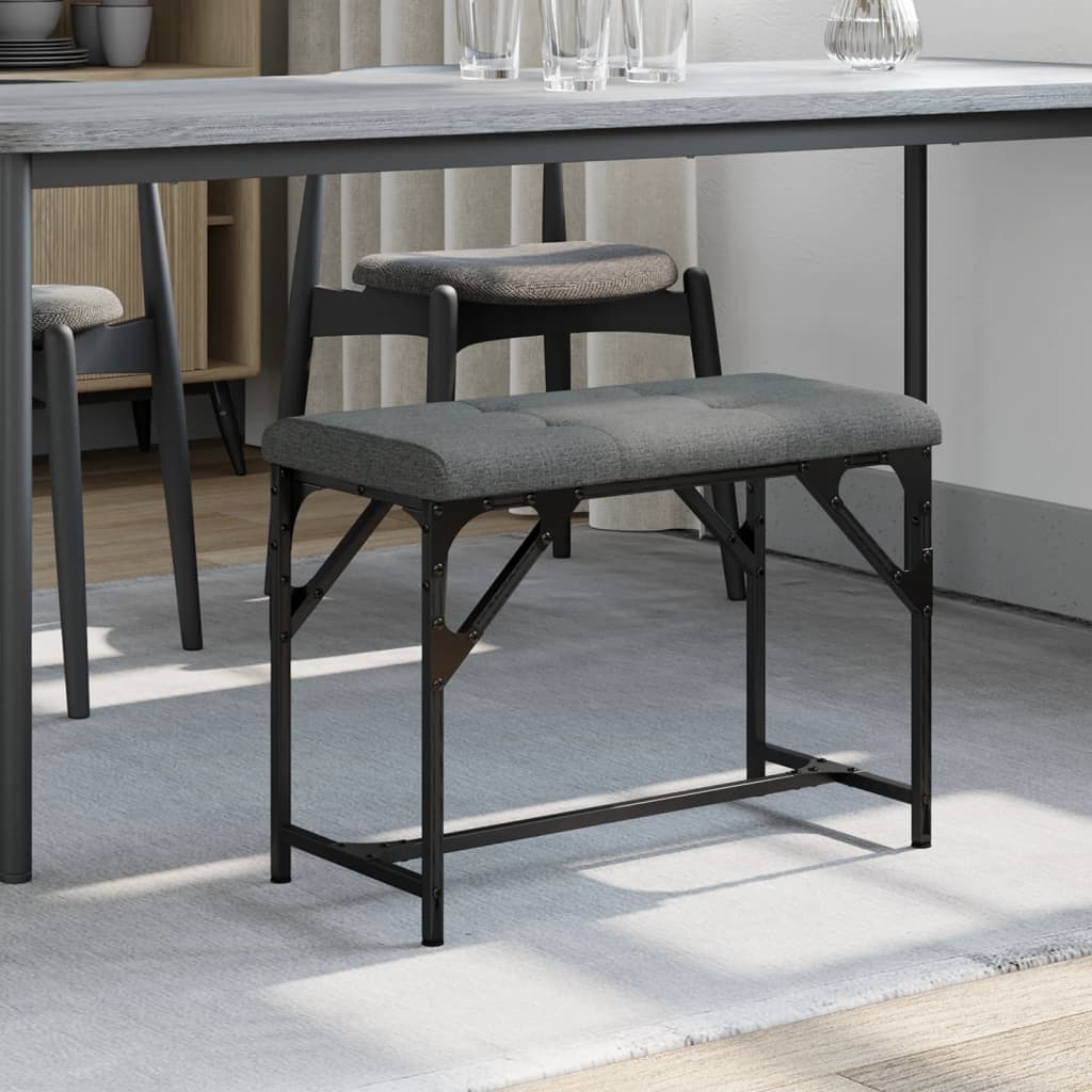 Dining Bench Dark Grey 62X32X45 Cm Steel And Fabric