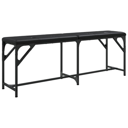 Dining Bench Black 124X32X45 Cm Steel And Faux Leather