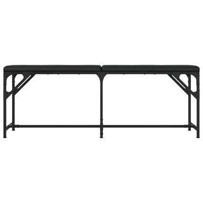 Dining Bench Black 124X32X45 Cm Steel And Faux Leather