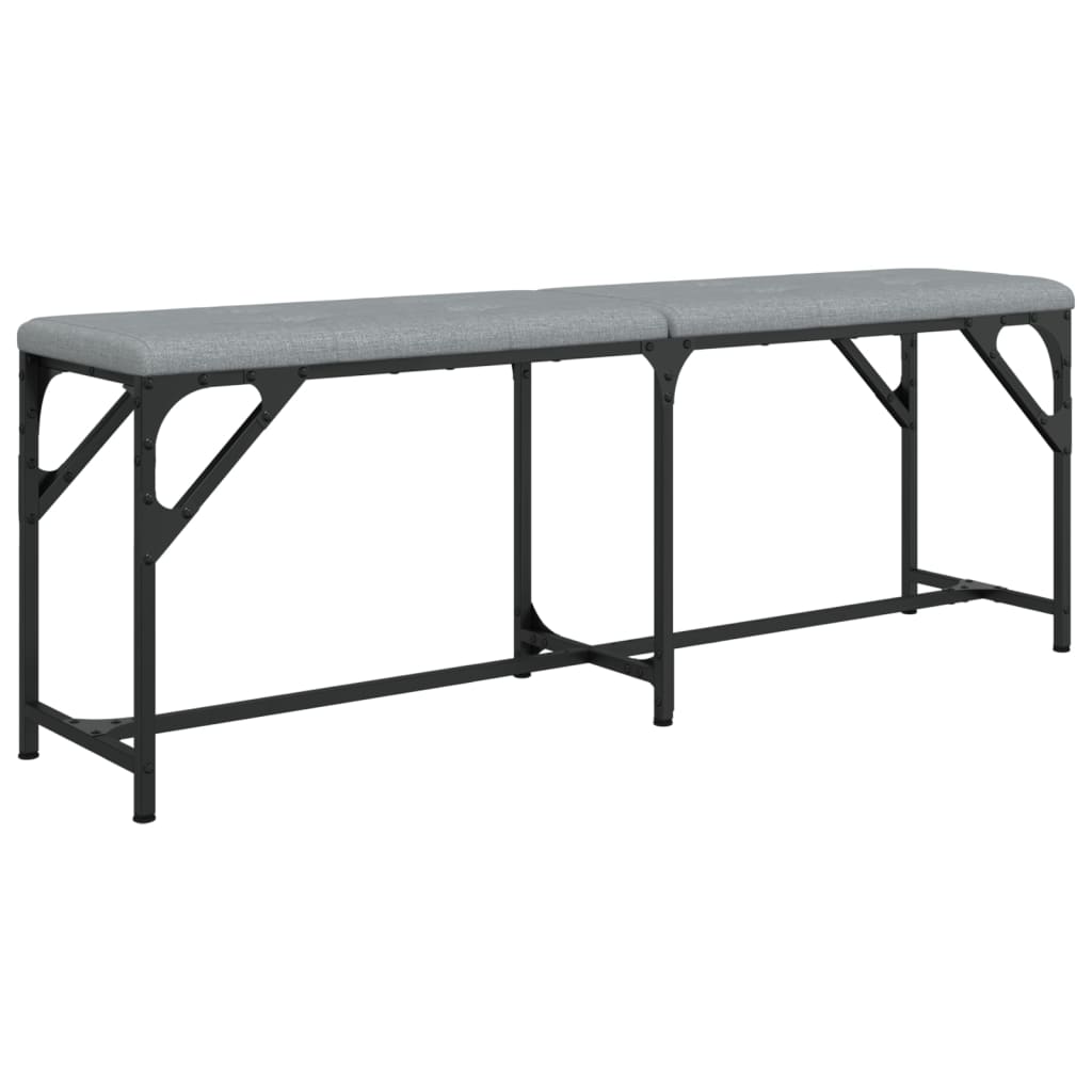 Dining Bench Light Grey 124X32X45 Cm Steel And Fabric