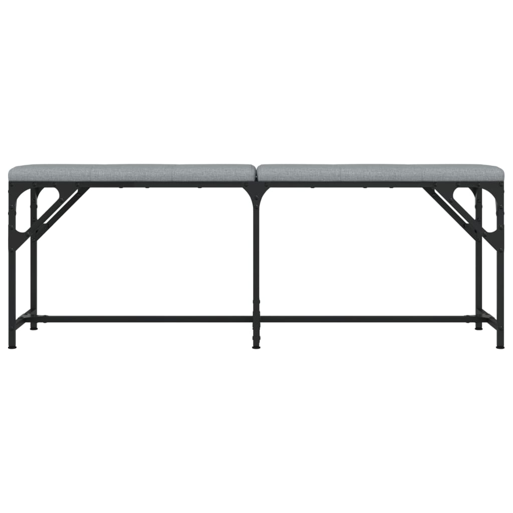 Dining Bench Light Grey 124X32X45 Cm Steel And Fabric