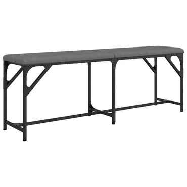 Dining Bench Dark Grey 124X32X45 Cm Steel And Fabric