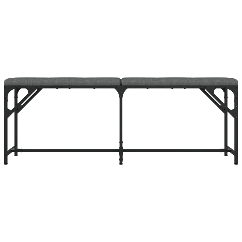 Dining Bench Dark Grey 124X32X45 Cm Steel And Fabric