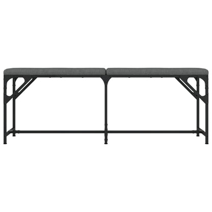 Dining Bench Dark Grey 124X32X45 Cm Steel And Fabric