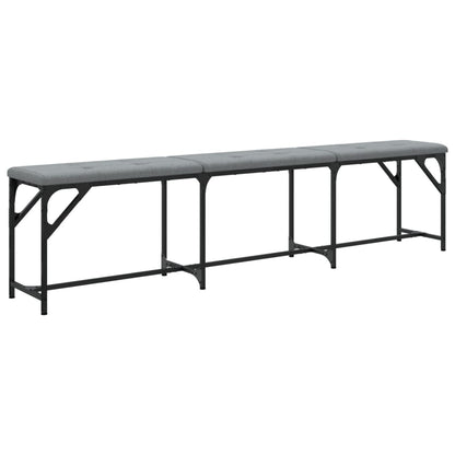 Dining Bench Light Grey 186X32X45 Cm Steel And Fabric