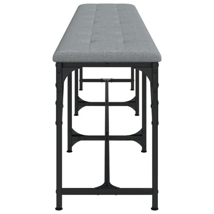 Dining Bench Light Grey 186X32X45 Cm Steel And Fabric