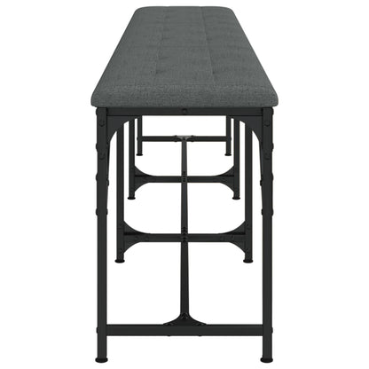 Dining Bench Dark Grey 186X32X45 Cm Steel And Fabric