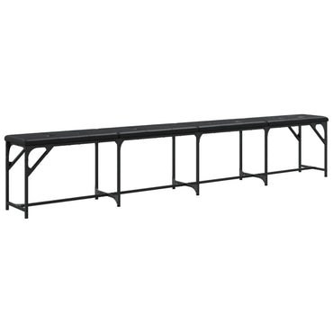 Dining Bench Black 248X32X45 Cm Steel And Faux Leather