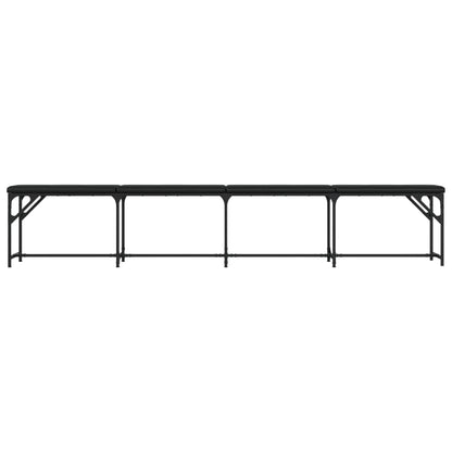 Dining Bench Black 248X32X45 Cm Steel And Faux Leather