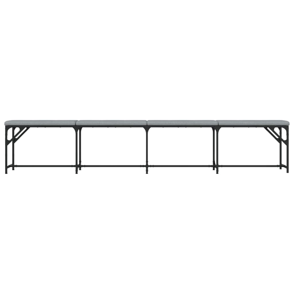 Dining Bench Light Grey 248X32X45 Cm Steel And Fabric