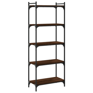 Bookcase 5-Tier Brown Oak 60X30X154 Cm Engineered Wood