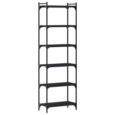 Bookcase 6-Tier Black 60X30X188 Cm Engineered Wood