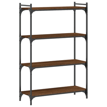 Bookcase 4-Tier Brown Oak 80X30X120 Cm Engineered Wood