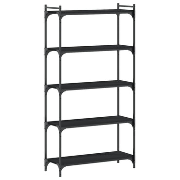 Bookcase 5-Tier Black 80X30X154 Cm Engineered Wood