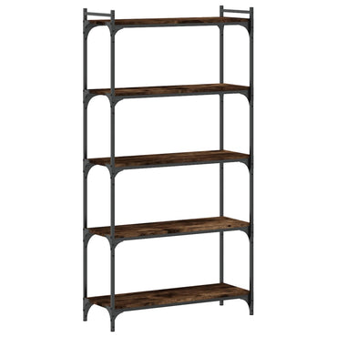 Bookcase 5-Tier Smoked Oak 80X30X154 Cm Engineered Wood