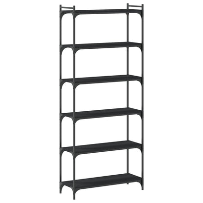 Bookcase 6-Tier Black 80X30X188 Cm Engineered Wood