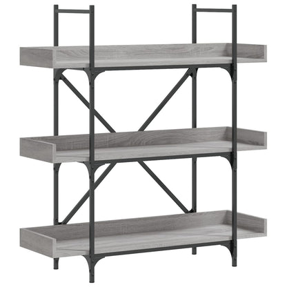 Bookcase 3-Tier Grey Sonoma 100X33X108.5 Cm Engineered Wood