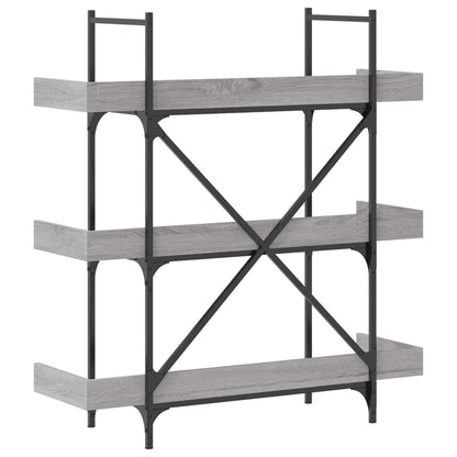 Bookcase 3-Tier Grey Sonoma 100X33X108.5 Cm Engineered Wood