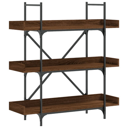 Bookcase 3-Tier Brown Oak 100X33X108.5 Cm Engineered Wood