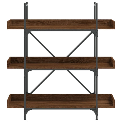 Bookcase 3-Tier Brown Oak 100X33X108.5 Cm Engineered Wood