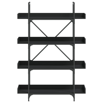 Bookcase 4-Tier Black 100X33X145.5 Cm Engineered Wood