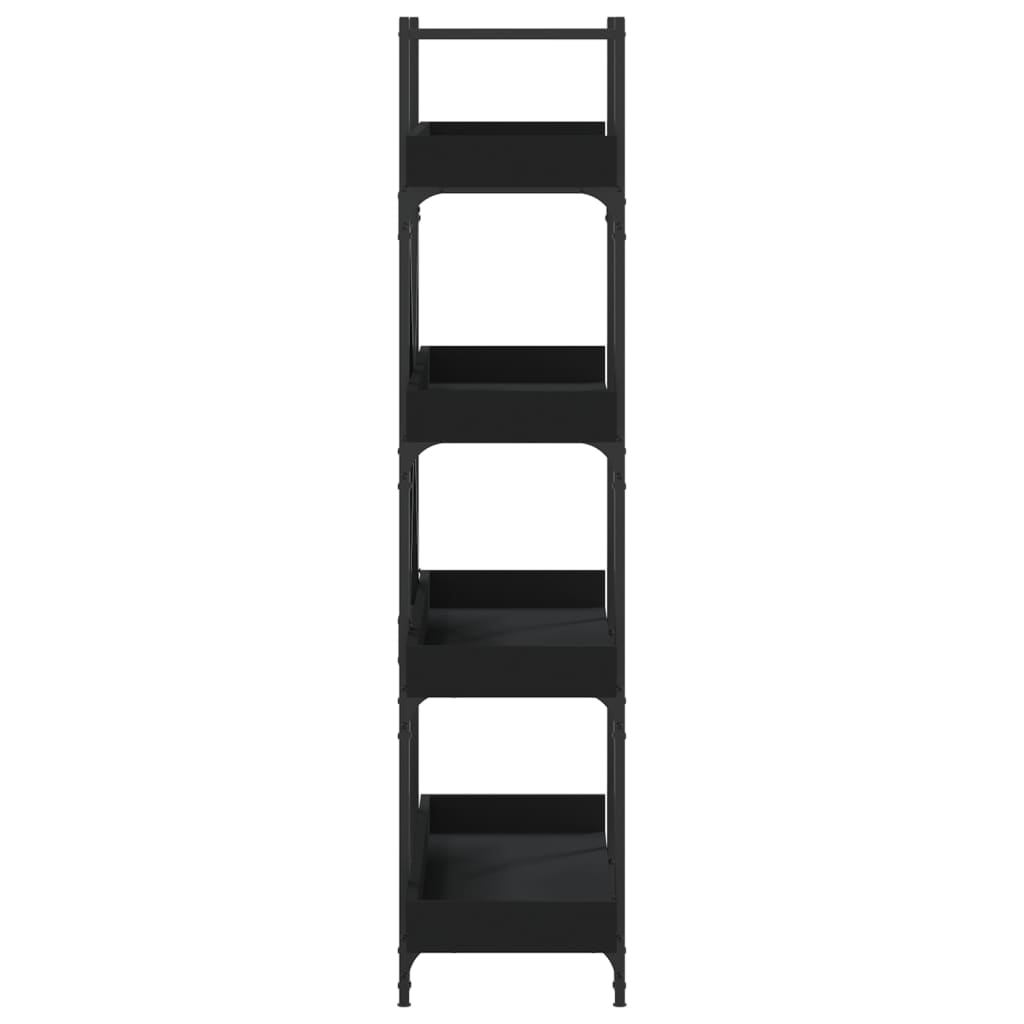 Bookcase 4-Tier Black 100X33X145.5 Cm Engineered Wood