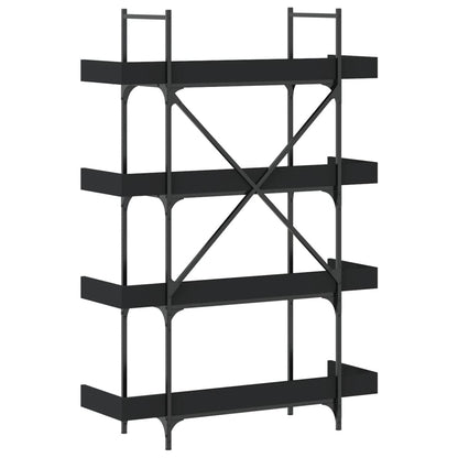 Bookcase 4-Tier Black 100X33X145.5 Cm Engineered Wood