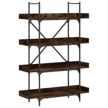 Bookcase 4-Tier Smoked Oak 100X33X145.5 Cm Engineered Wood