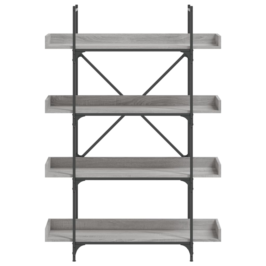 Bookcase 4-Tier Grey Sonoma 100X33X145.5 Cm Engineered Wood