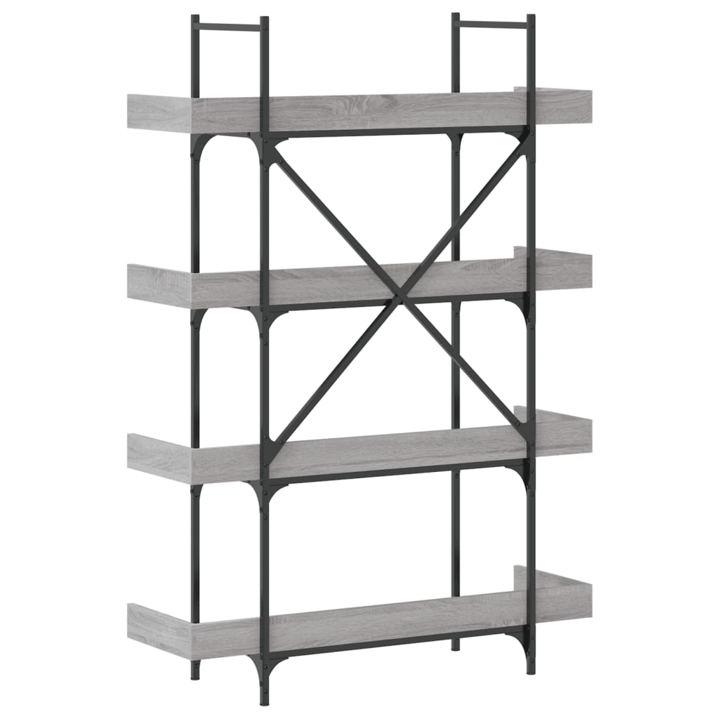 Bookcase 4-Tier Grey Sonoma 100X33X145.5 Cm Engineered Wood