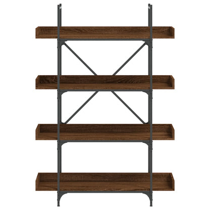 Bookcase 4-Tier Brown Oak 100X33X145.5 Cm Engineered Wood