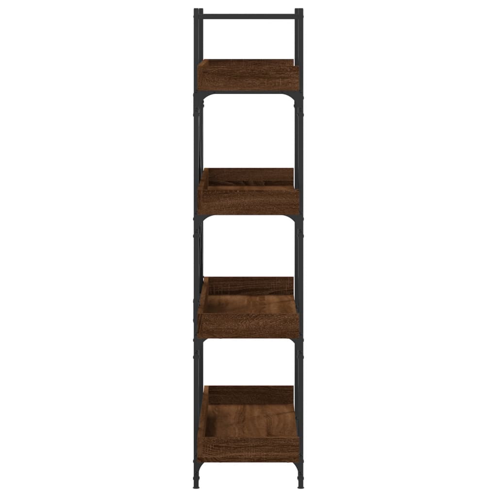 Bookcase 4-Tier Brown Oak 100X33X145.5 Cm Engineered Wood