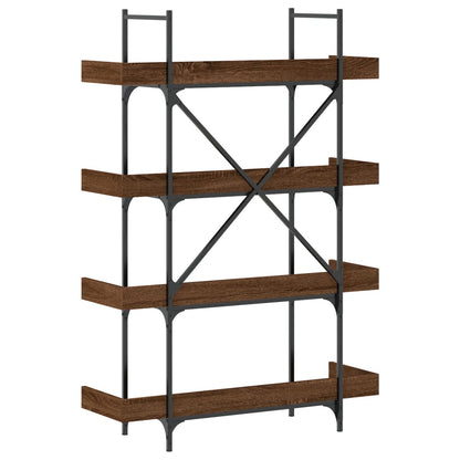 Bookcase 4-Tier Brown Oak 100X33X145.5 Cm Engineered Wood