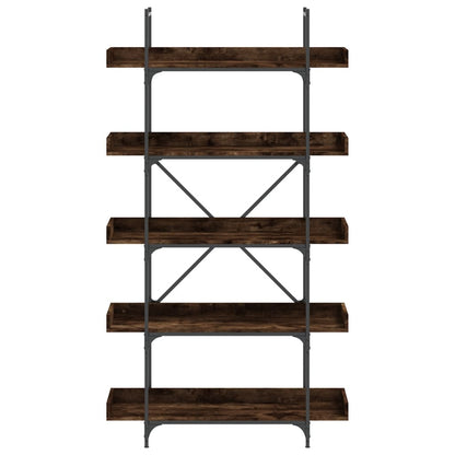 Bookcase 5-Tier Smoked Oak 100X33X180.5 Cm Engineered Wood