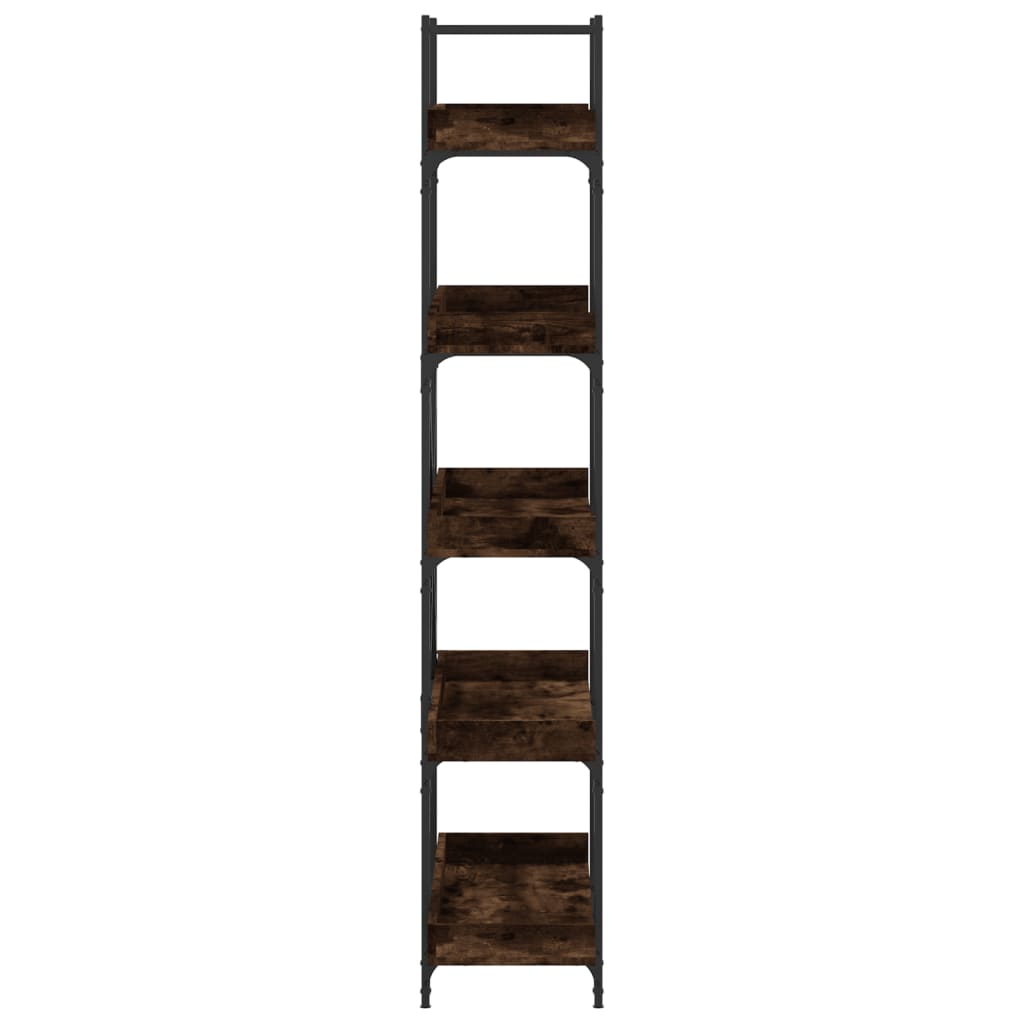 Bookcase 5-Tier Smoked Oak 100X33X180.5 Cm Engineered Wood