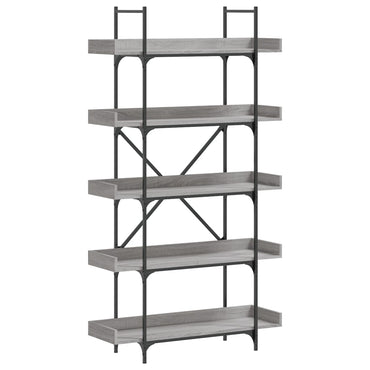 Bookcase 5-Tier Grey Sonoma 100X33X180.5 Cm Engineered Wood