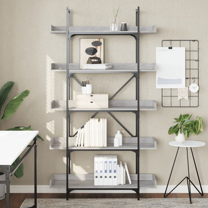 Bookcase 5-Tier Grey Sonoma 100X33X180.5 Cm Engineered Wood