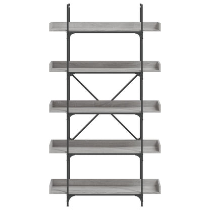 Bookcase 5-Tier Grey Sonoma 100X33X180.5 Cm Engineered Wood