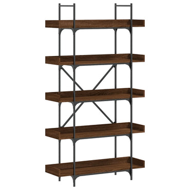 Bookcase 5-Tier Brown Oak 100X33X180.5 Cm Engineered Wood